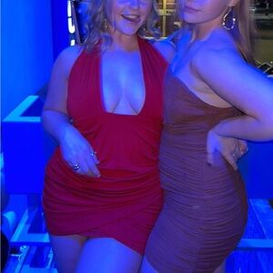 Elegant Red Halter Dress